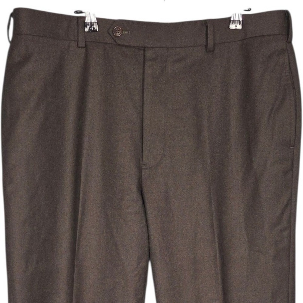 Brooks Brothers 1818 Madison Dress Pants Mens 37x30 Brown 100% Wool Flat Front